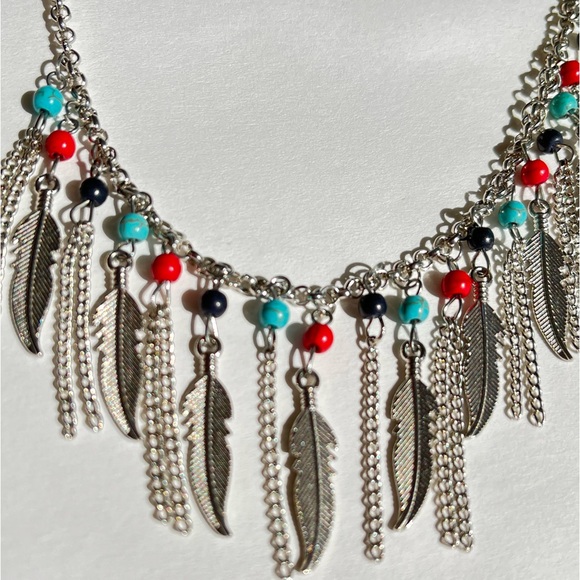 Boho feather necklace - Picture 2 of 3